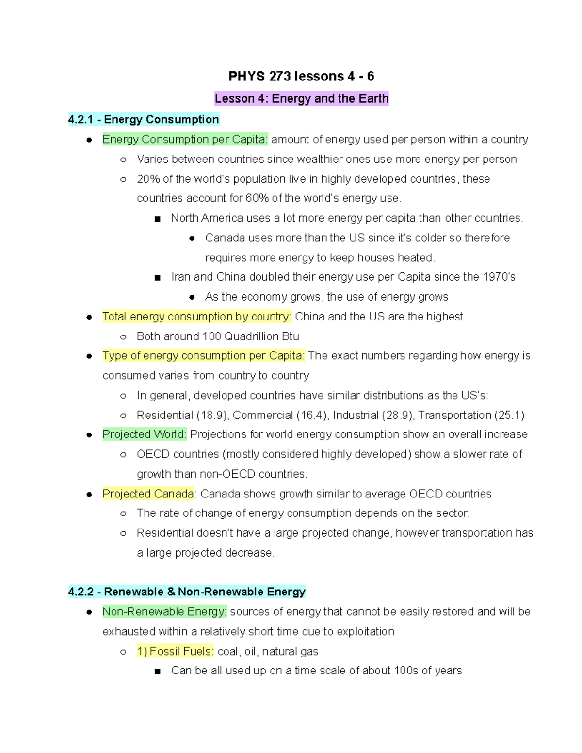 PHYS 273 lessons 4 - 6 - PHYS 273 lessons 4 - 6 Lesson 4: Energy and ...