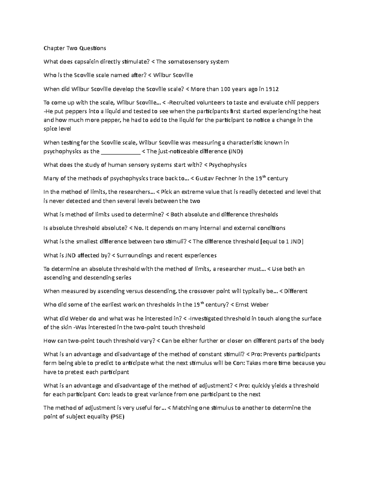 Ch. 2 Quizlet Qs Study questions from chapter two of the textbook