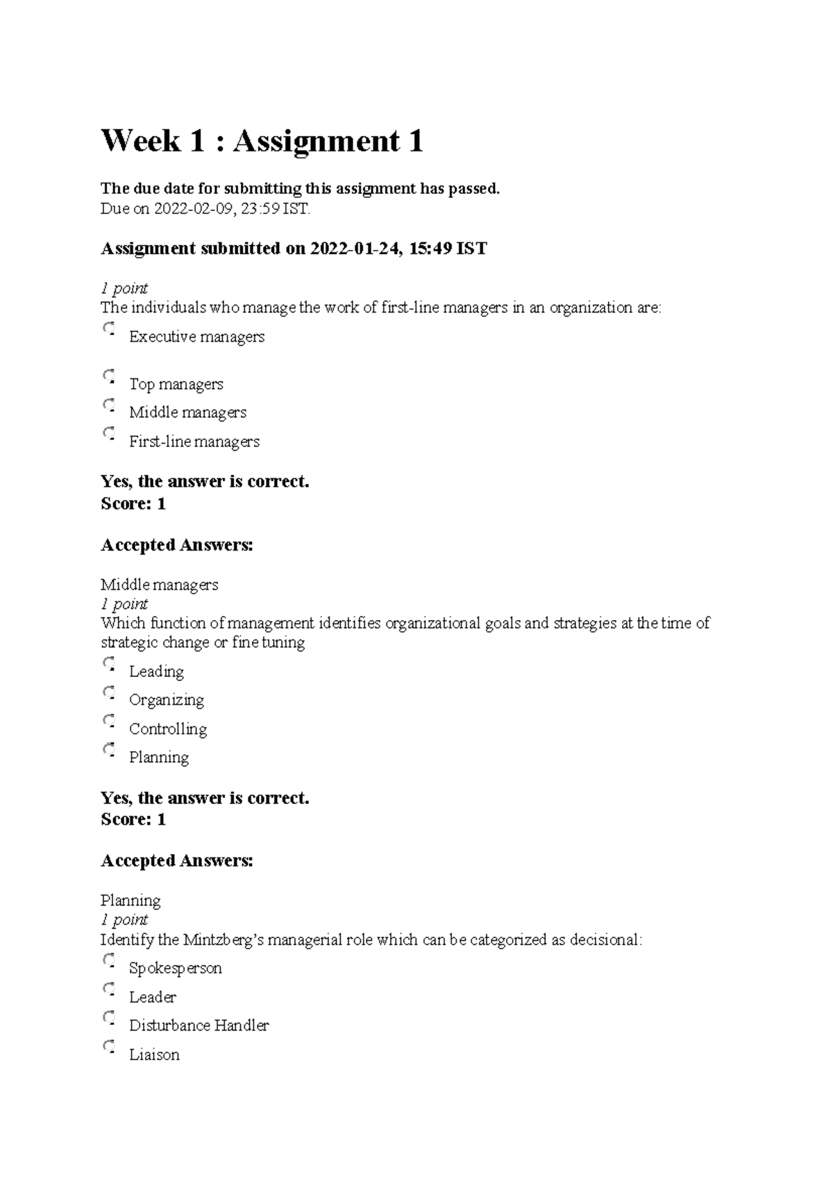 principles of management assignment topics