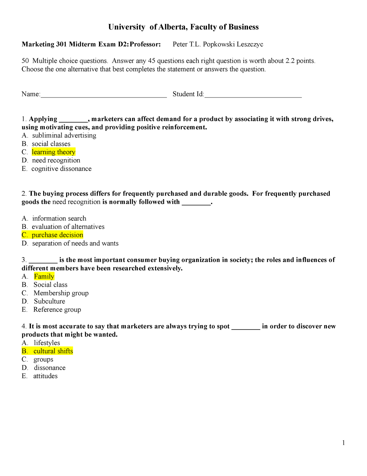 Exam MKT-101 Overviews