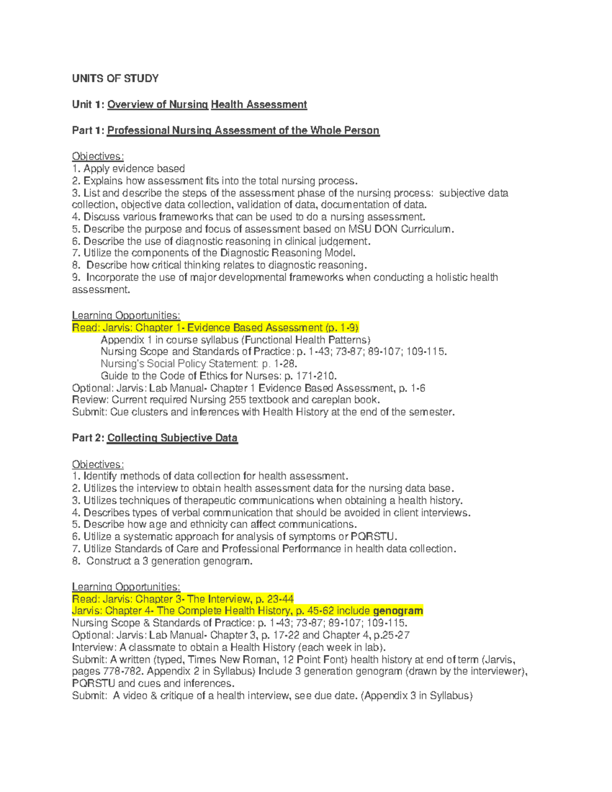 Unit 1 And 2-1 Required Readings - UNITS OF STUDY Unit 1: Overview Of ...