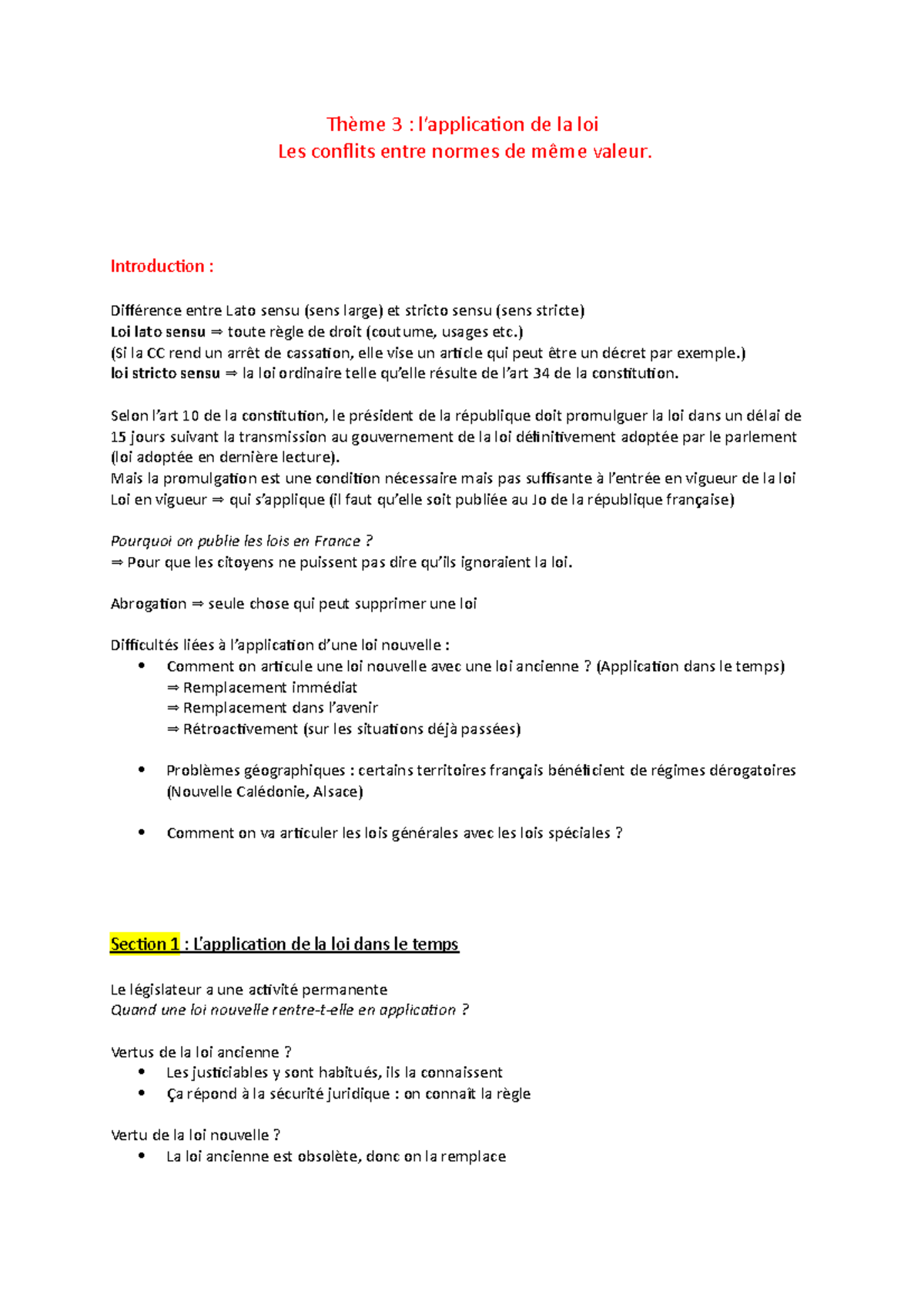 dissertation l'application de la loi