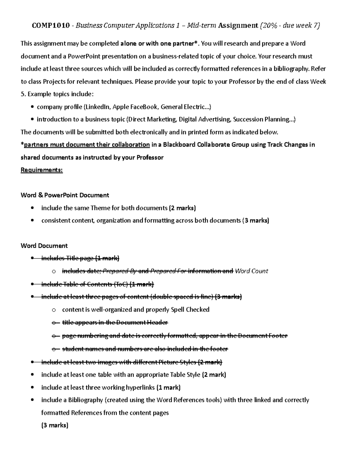 COMP1010Mid Term Assignment F 22 - COMP1010 - Business Computer ...