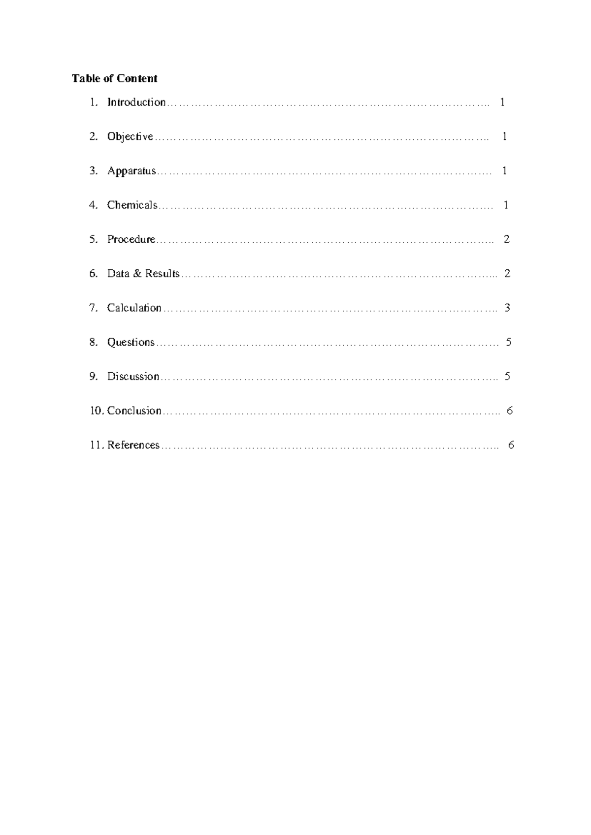 Chm131 lab report exp2 - Table of Content - Studocu