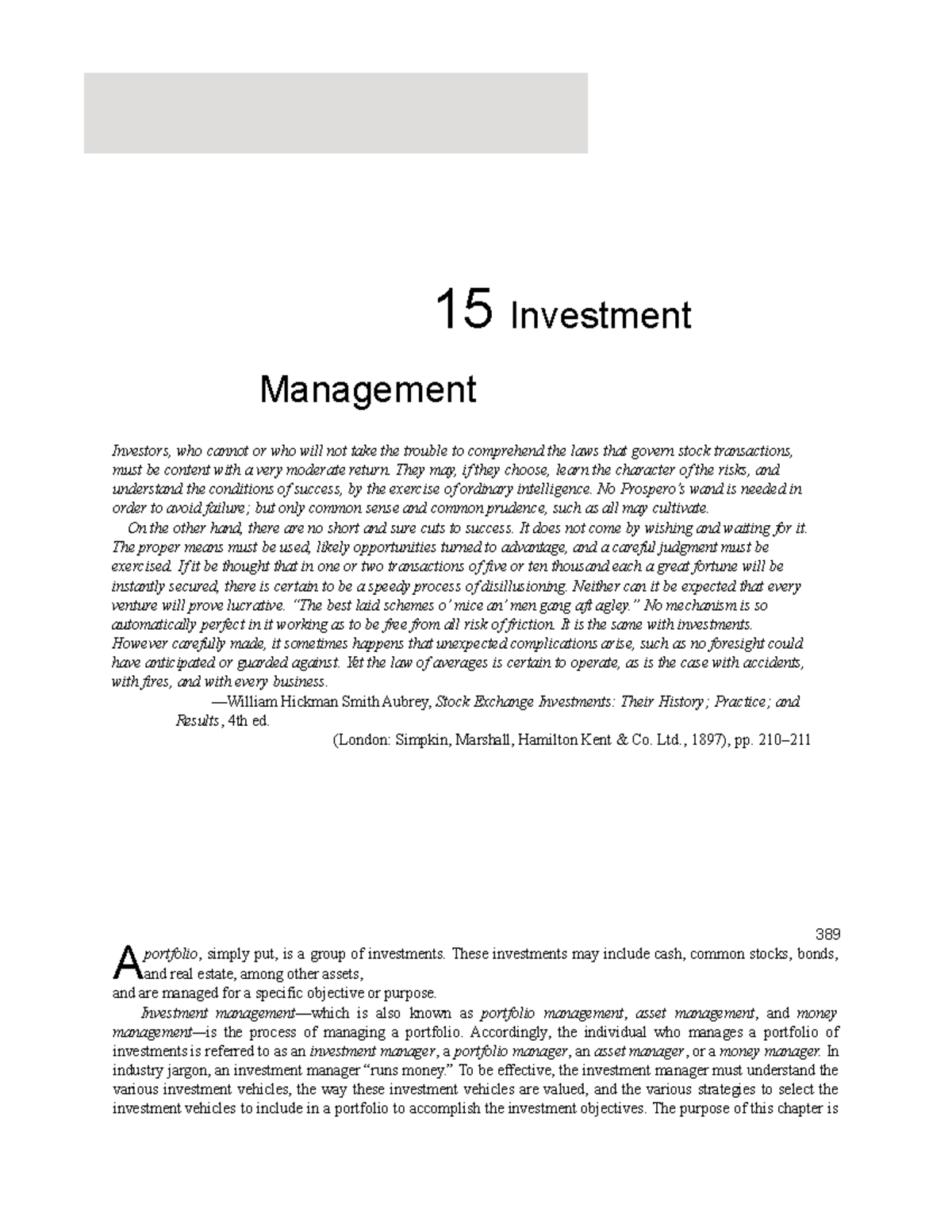 15 Investment Management - 15 Investment Management Investors, who ...