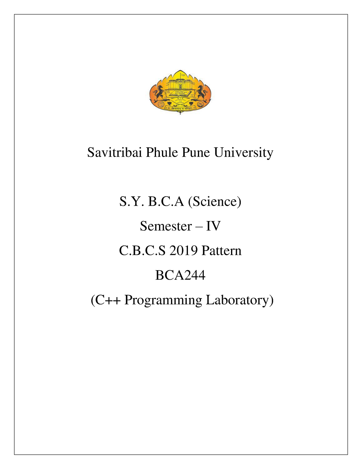 SY BCA Science Sem-IV Practical Examination Slips - S. B.C (Science ...