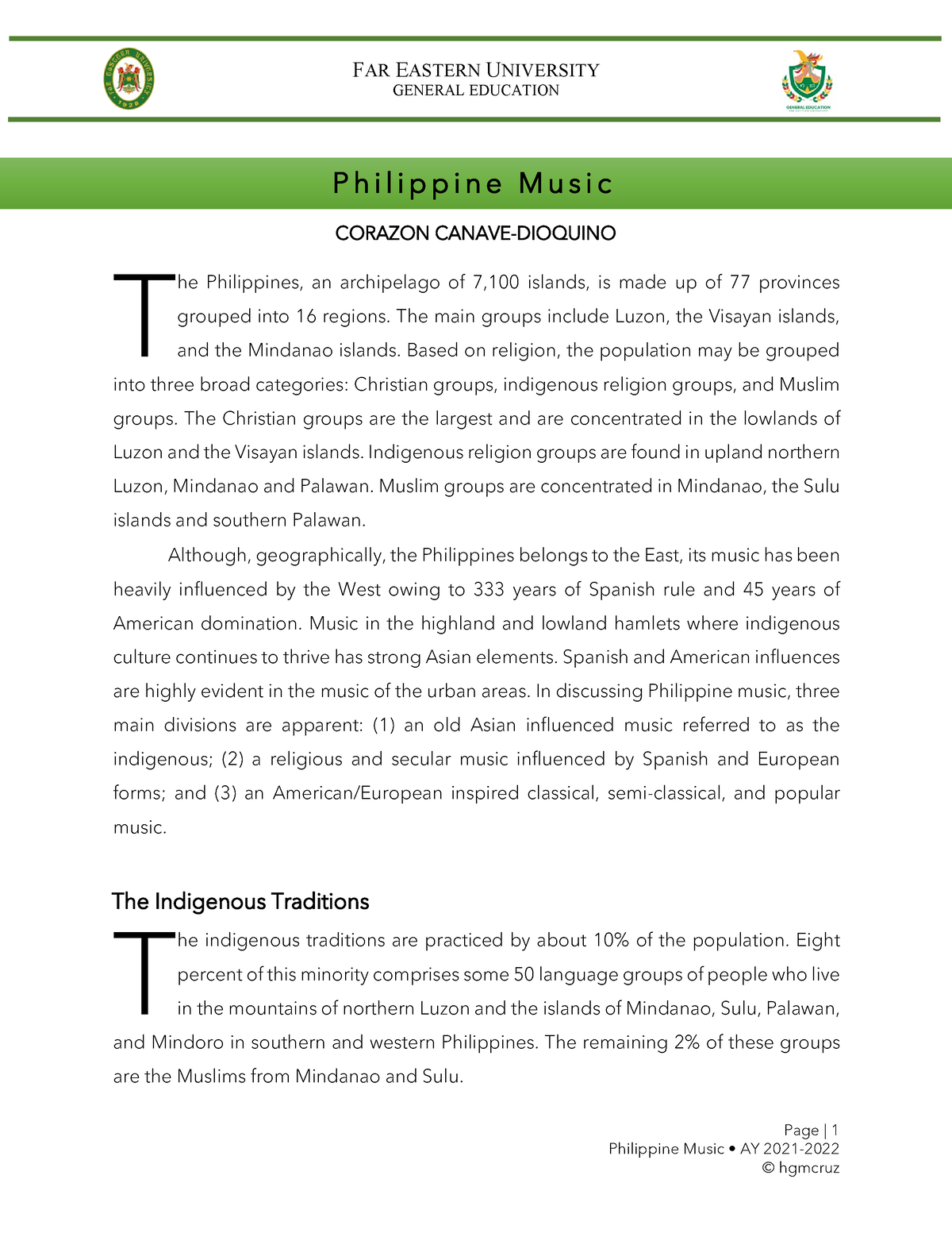 philippine music essay