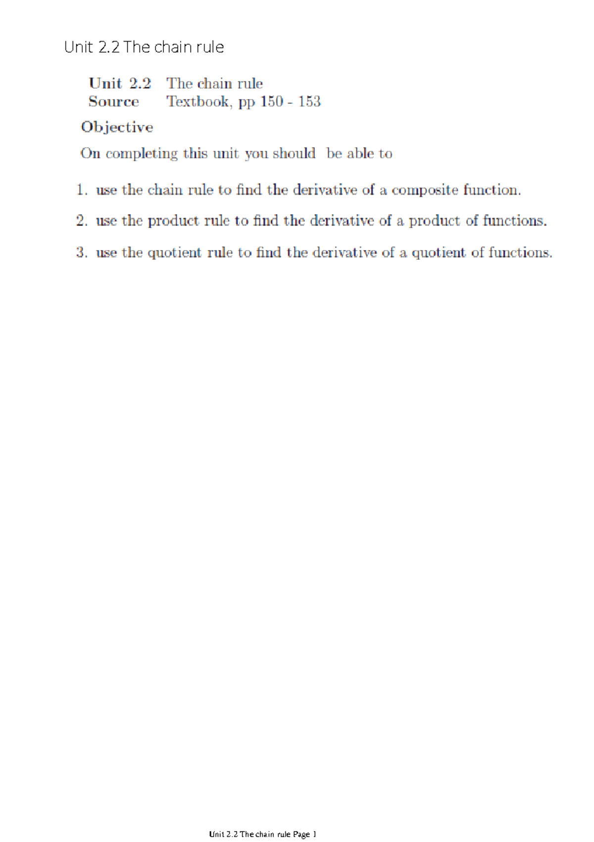 Unit 2.2 The chain rule with annotation - WTW 134 - Unit 2 The chain ...