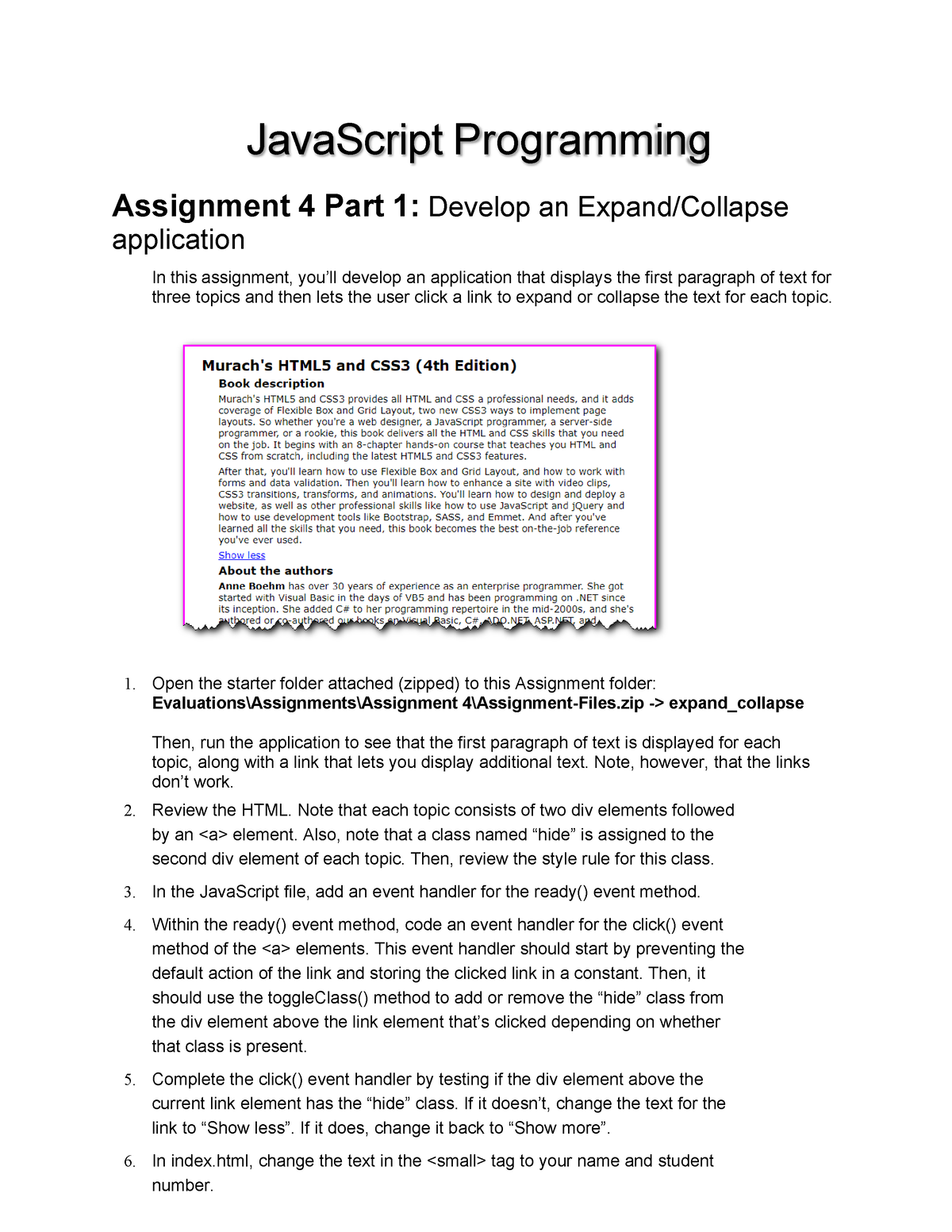 javascript week 4 assignment