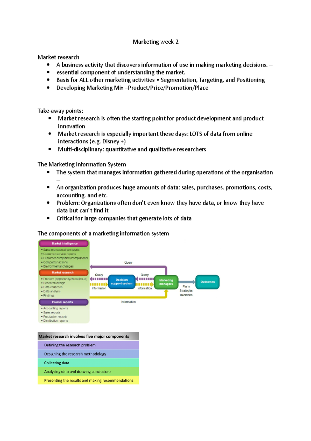 Marketing week 2 - week 2 lecture notes - Marketing week 2 Market ...