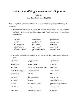 PS1 - How to solve basic phonology questions and some practice: LCD 250 ...