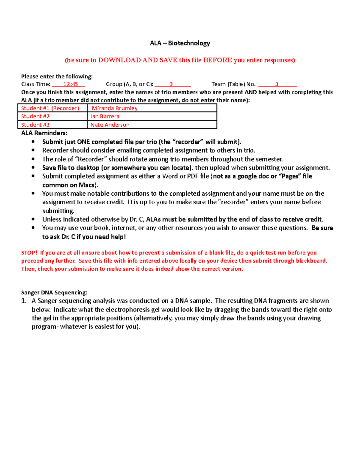 ALA-Biotech(2) - Practice - ALA – Biotechnology (be sure to DOWNLOAD ...