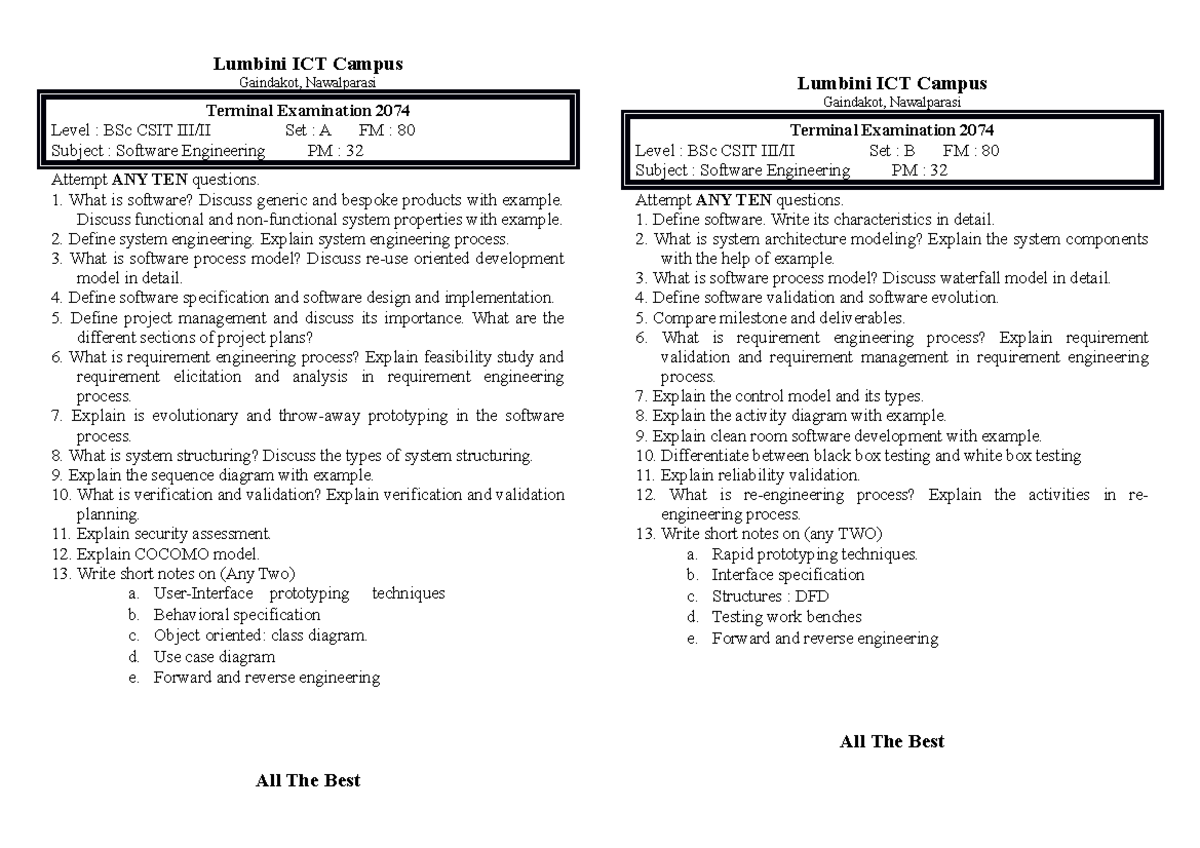 Sixth Sem asd Lumbini ICT Campus Gaindakot, Nawalparasi Terminal