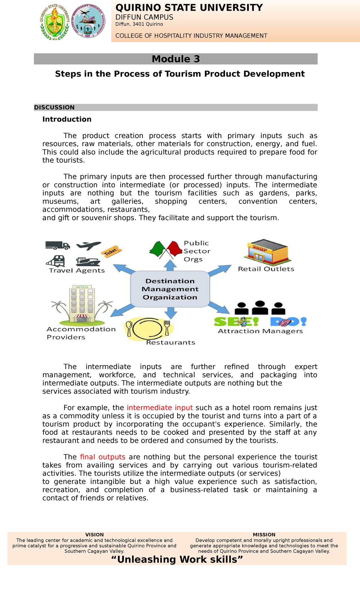 the tourism product development process