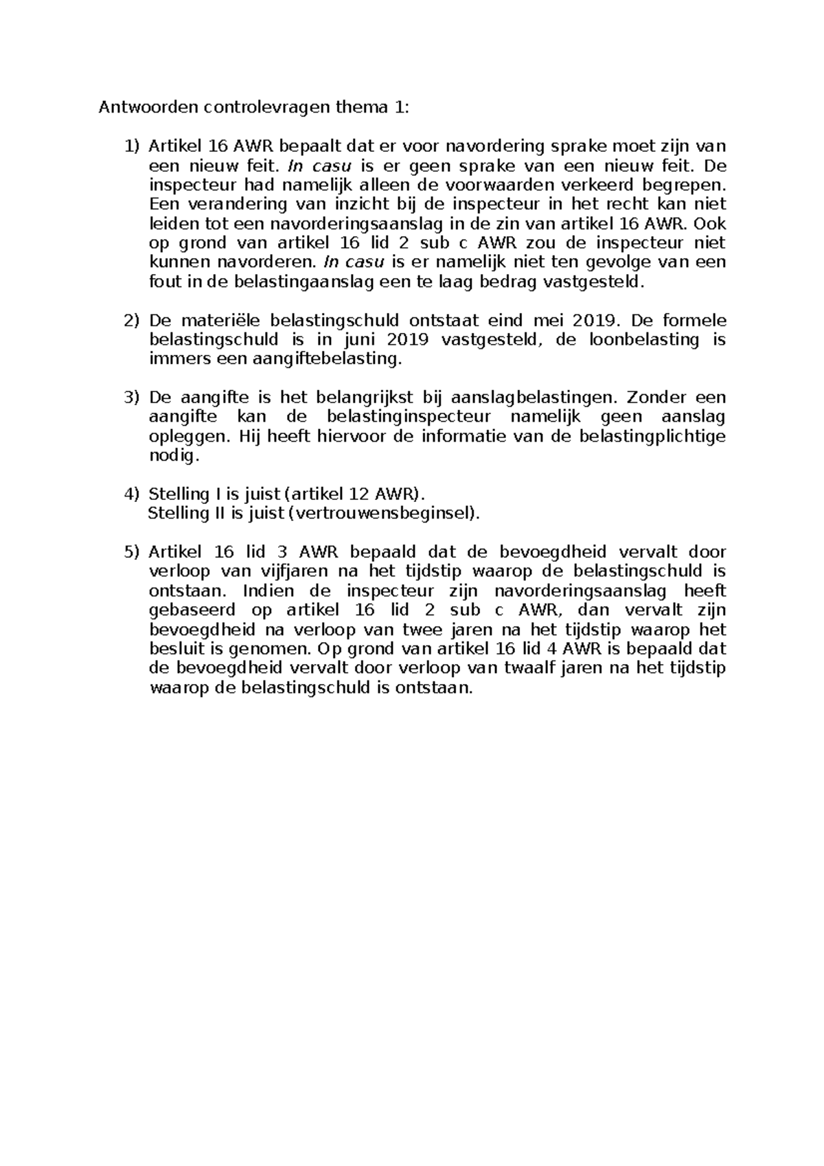 Antwoorden Controlevragen Week 1 Tot En Met 7 Formeel Belastingrecht ...