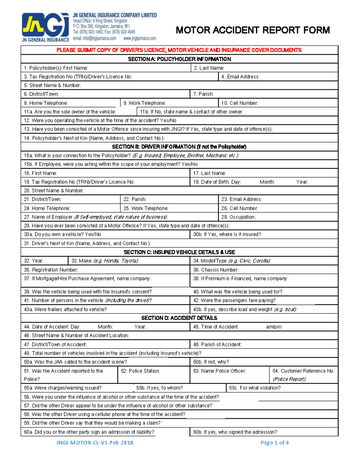 Motor accident report form revised for feb 2018 v1 3-2 - PLEASE SUBMIT ...