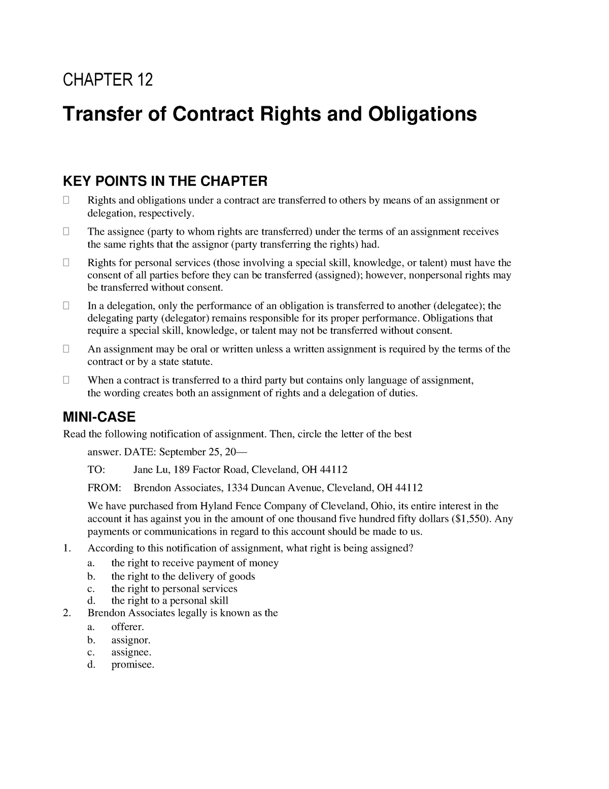 transfer of obligations to a contract research organization