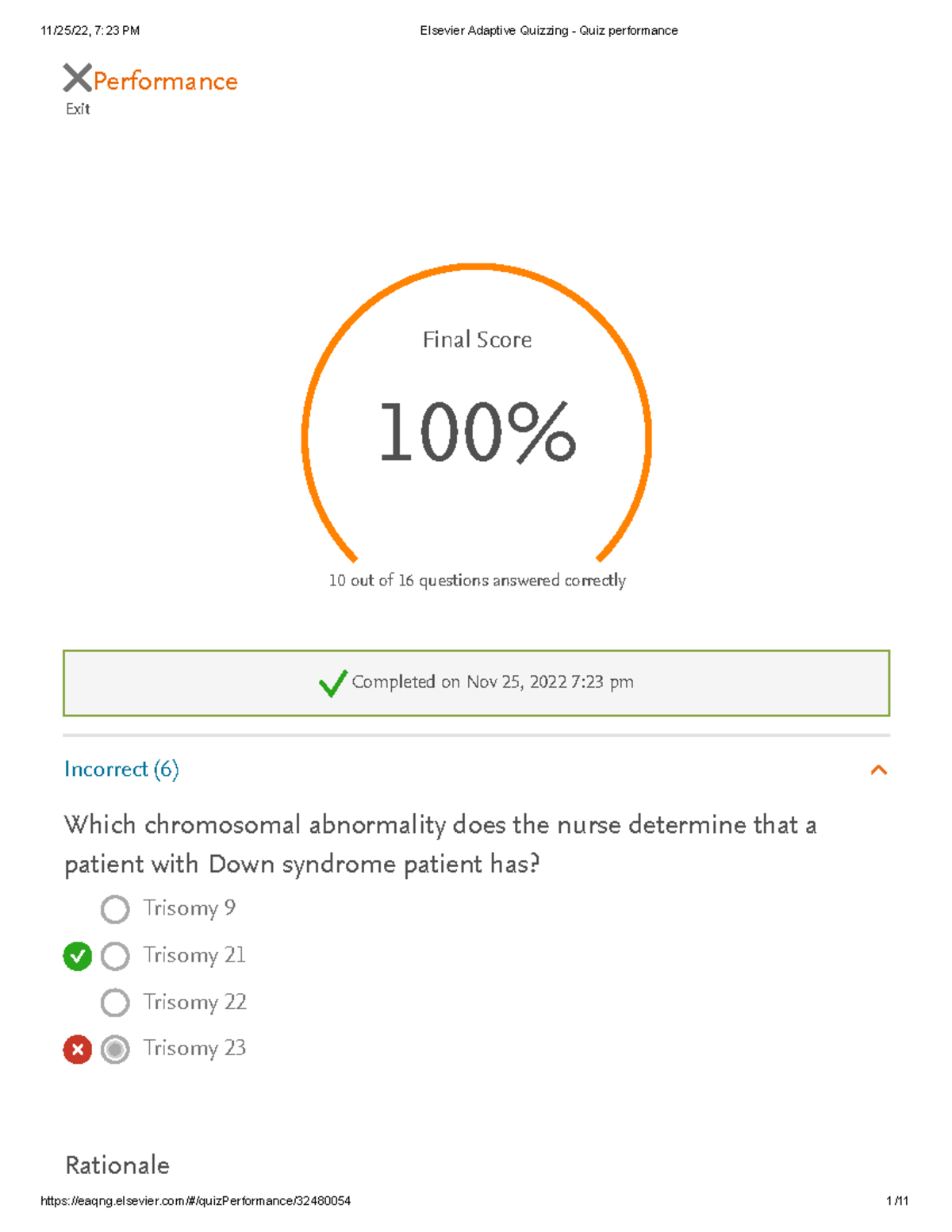 Ch. 12 Genetics Novice - ####### Exit Performance Final Score 100% ...