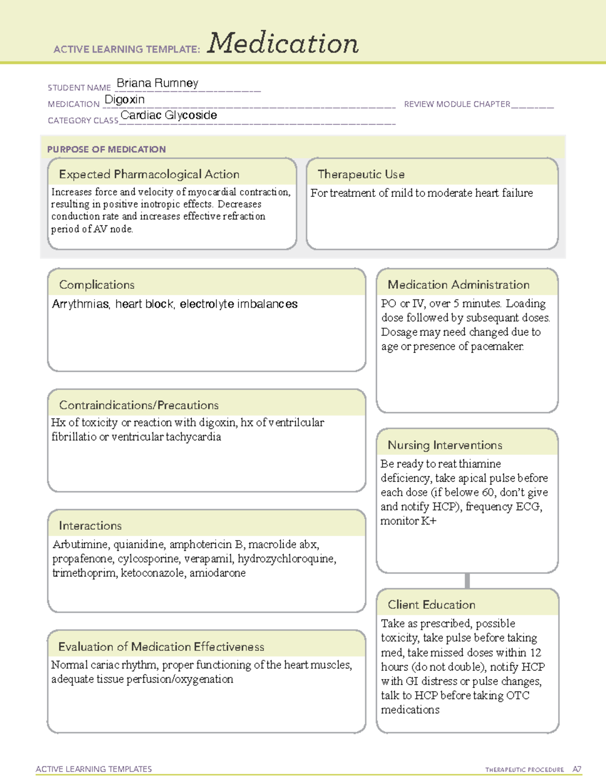 Digoxin Active Learning Template