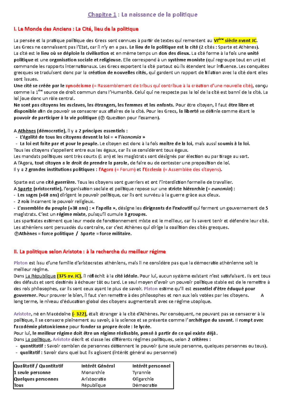 Chapitre 1 - Notes de cours Cours 1 - Chapitre 1 : La naissance de la ...