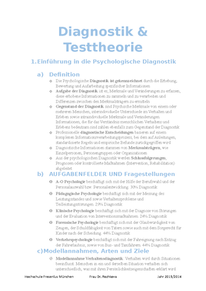 Klassische Testtheorie - Die Klassische Testtheorie= Gerüst, Das Die ...