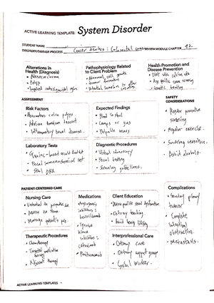 System disorder template - hodgkin's lymphoma - N265 - Studocu