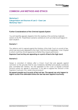 270921 workshop task 2 - WS task materials - COMMON LAW METHOD AND ...
