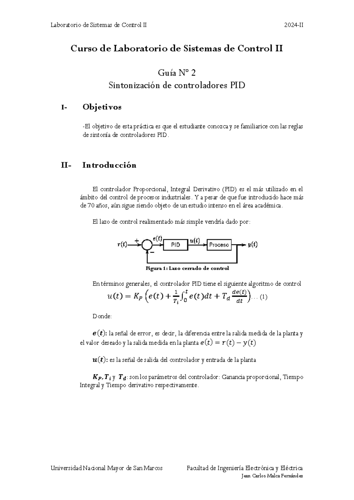 Guia II - Sistemas de Control II - Universidad Nacional Mayor de San ...