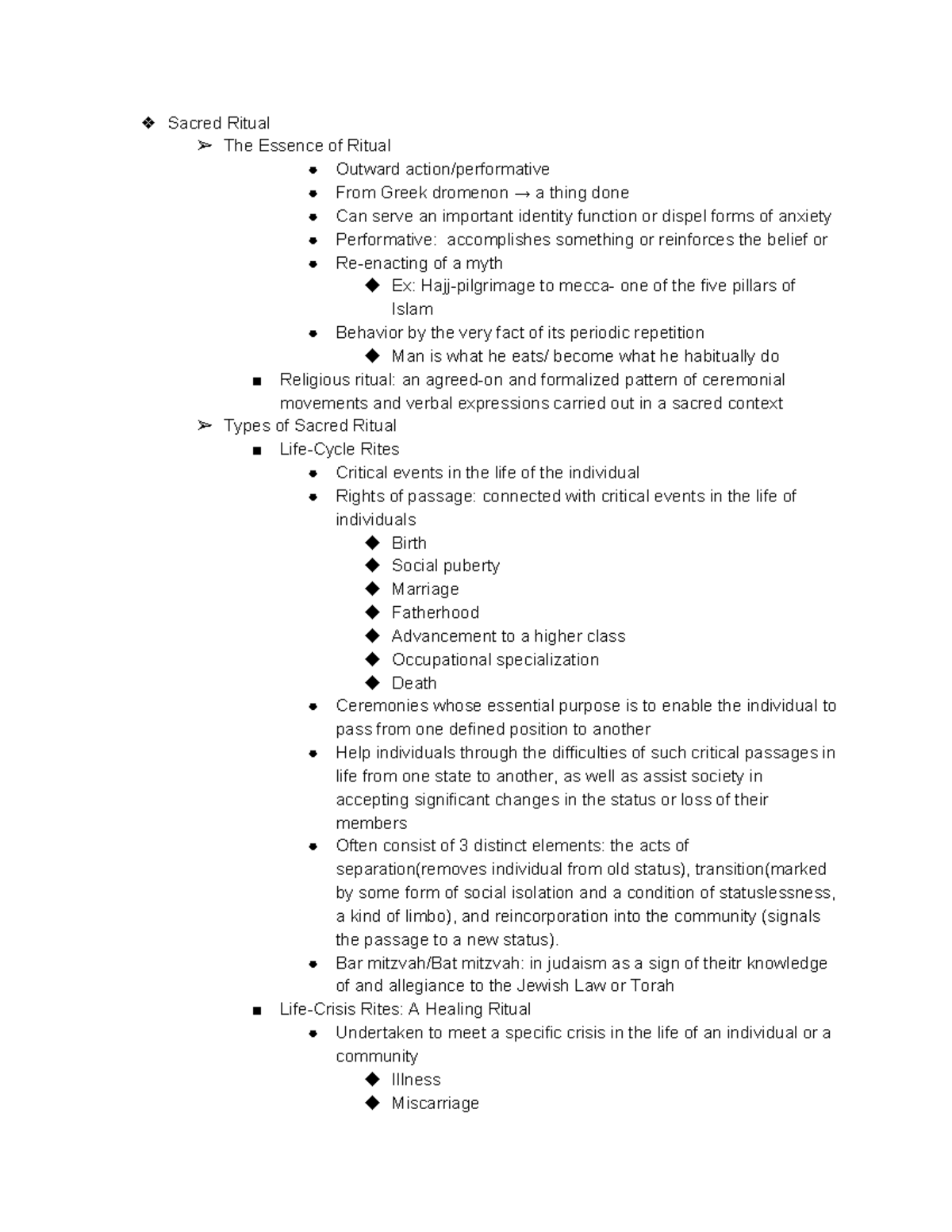 Religion CH5 Powerpoint Review - Sacred Ritual The Essence of Ritual ...