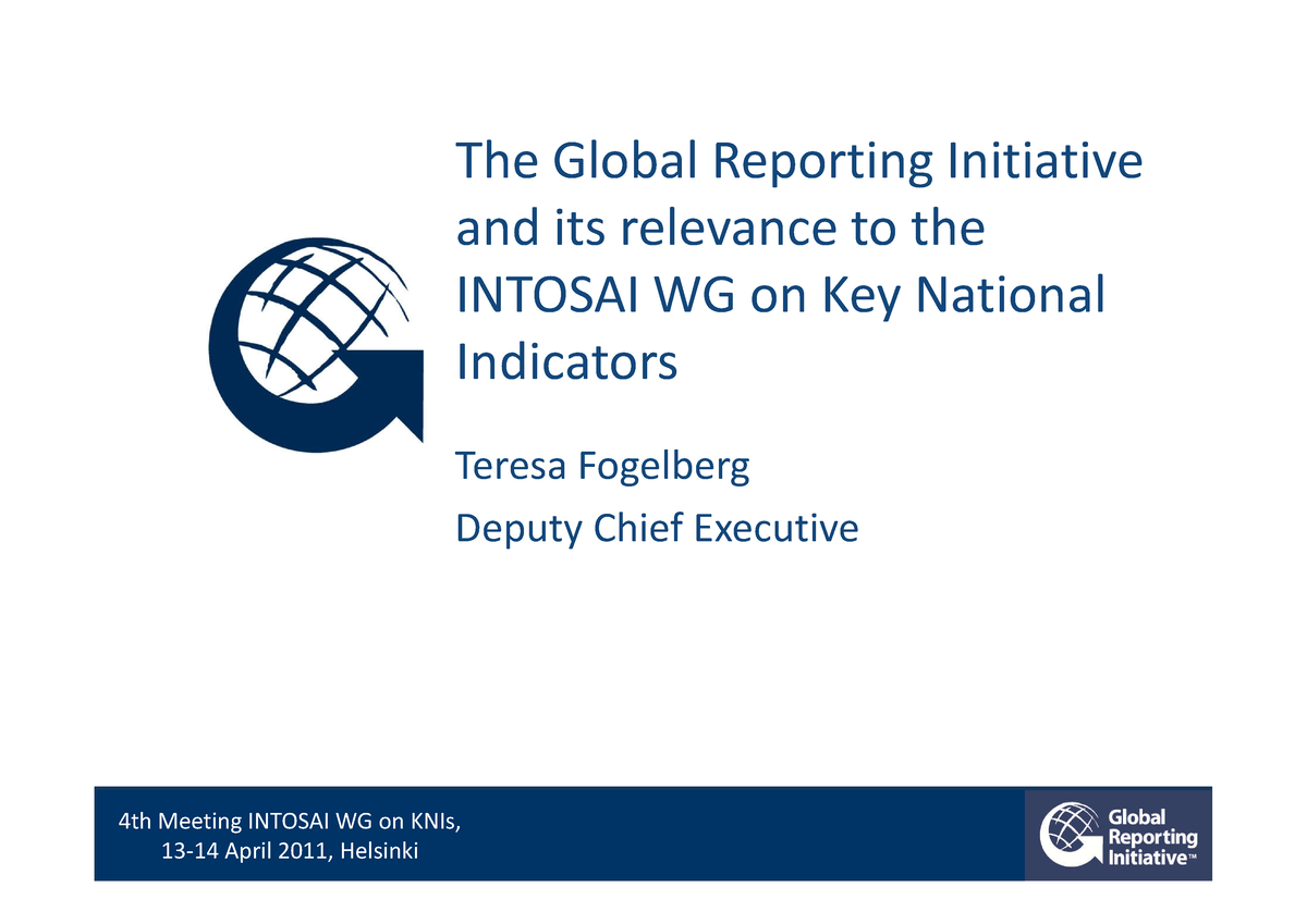 Presentation Of Global Reporting Initiative - The Global Reporting ...