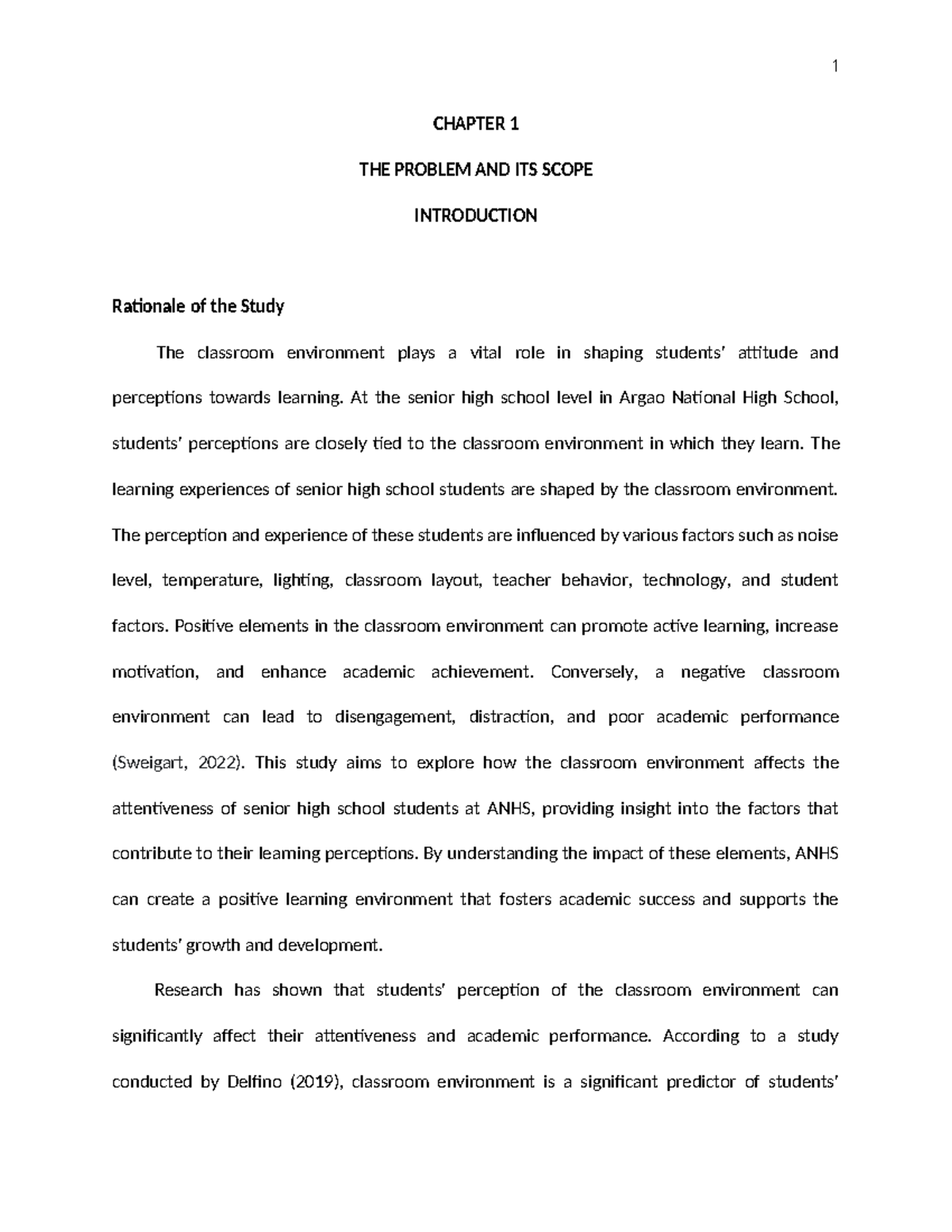 CH 1 5 semi Final - CHAPTER 1 THE PROBLEM AND ITS SCOPE INTRODUCTION ...
