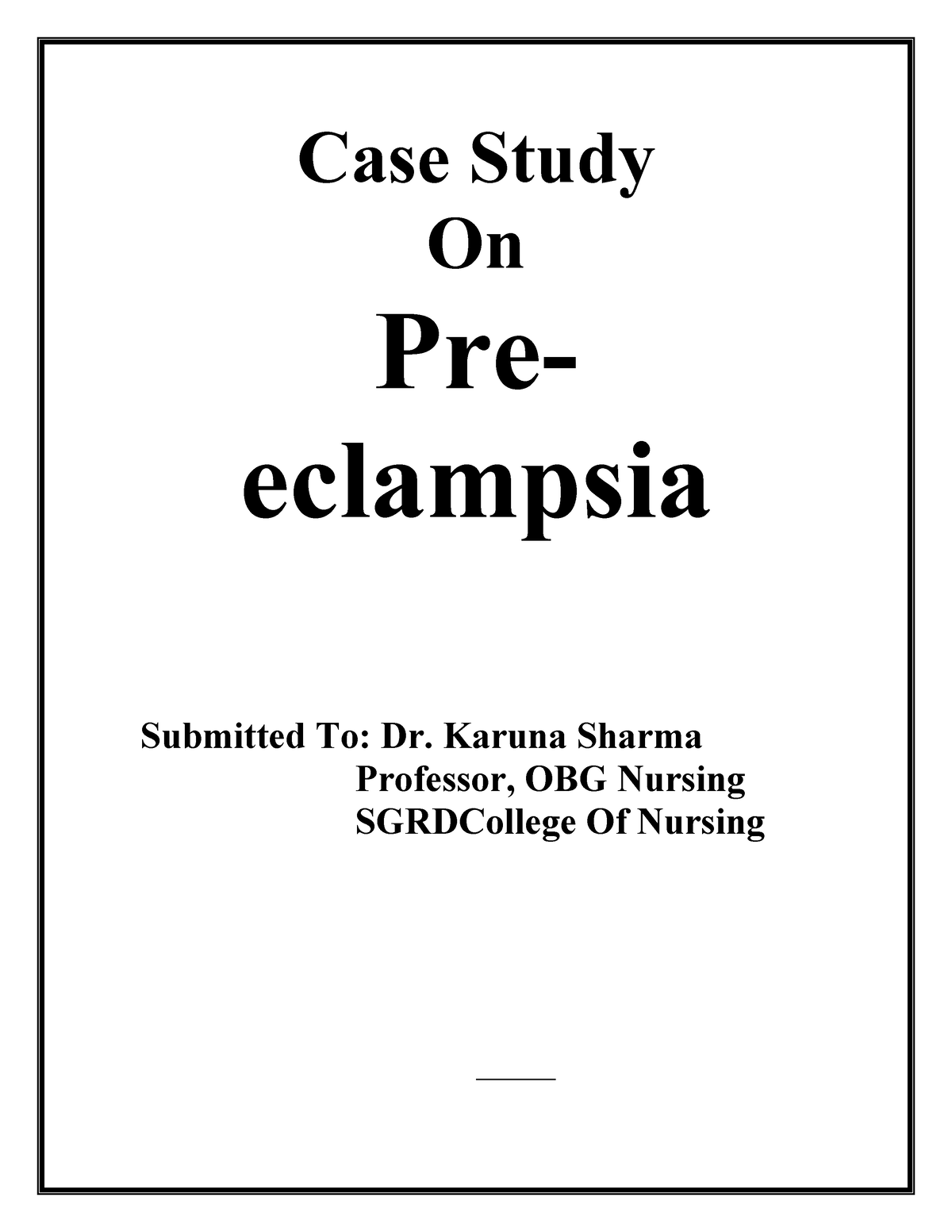 preeclampsia case study scribd