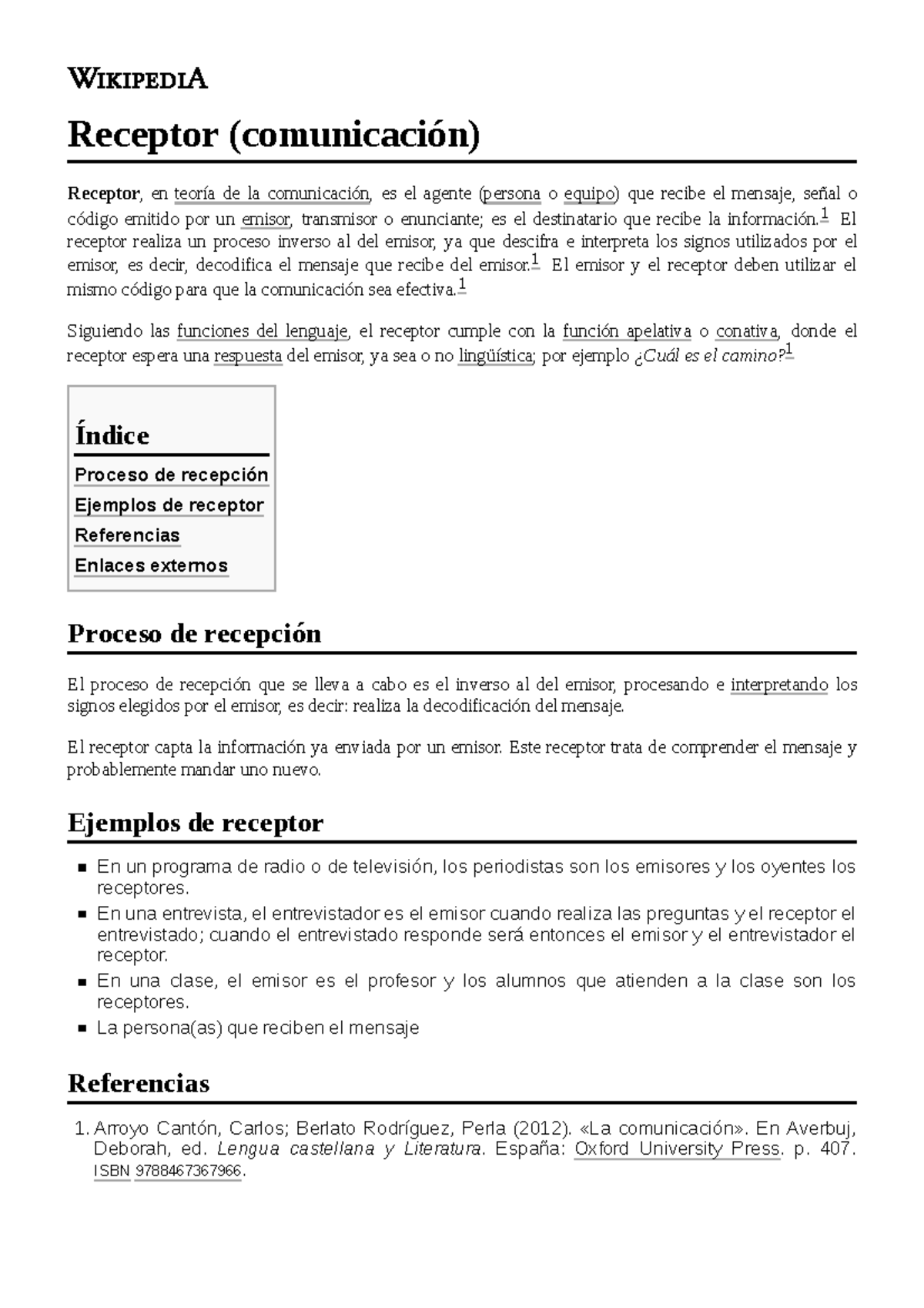 Receptor (comunicación) - Receptor (comunicación) Receptor, en teoría ...