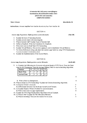 II Semester Mca DBMS - dbms question ppaer - II Semester M.C(2 years ...