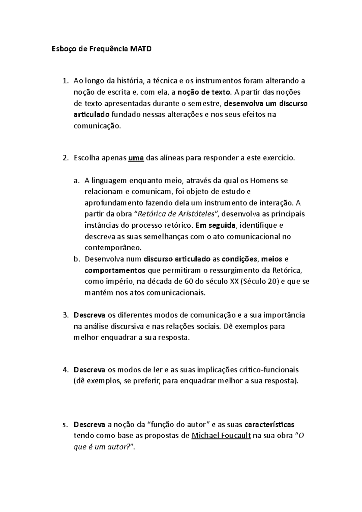 Esboço frequencia MATD - Esboço de Frequência MATD Ao longo da história ...