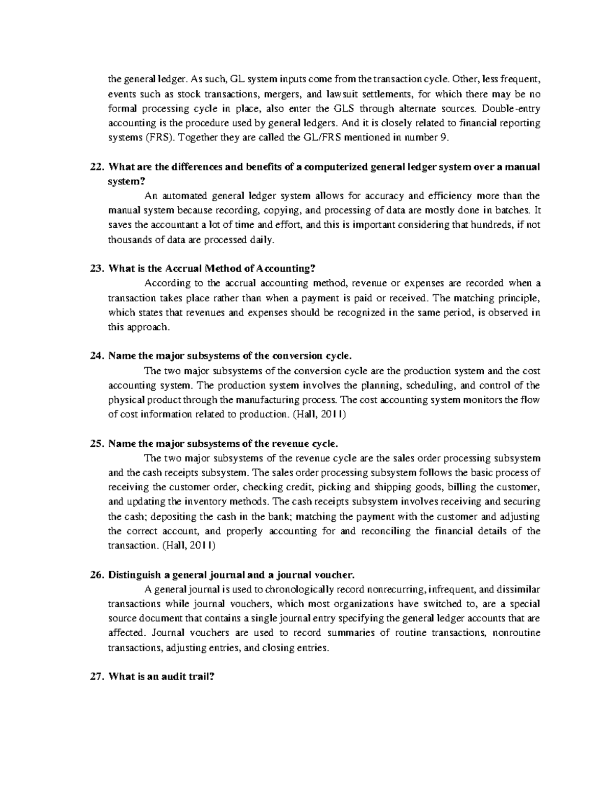 Accounting Information System Reviewer-151-160 - the general ledger. As ...