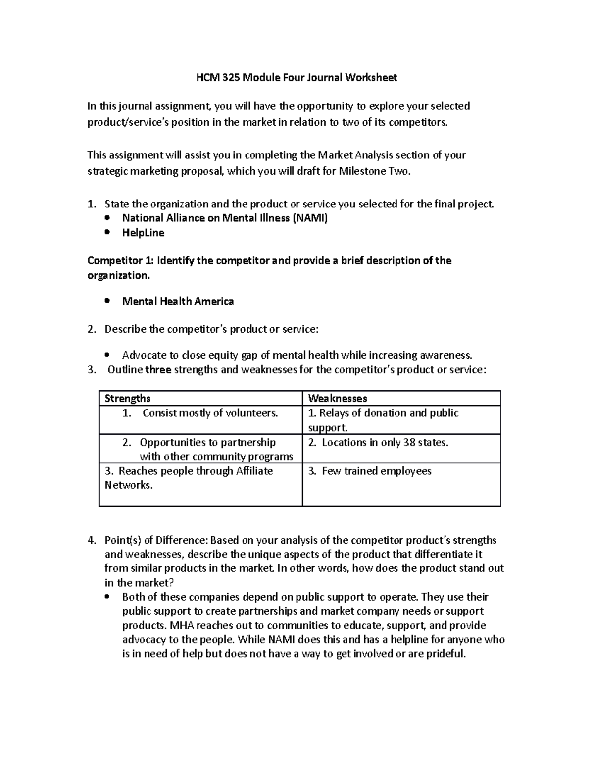 Jerri C Hcm 325 Module Four Journal Worksheet - Hcm 325 Module Four 