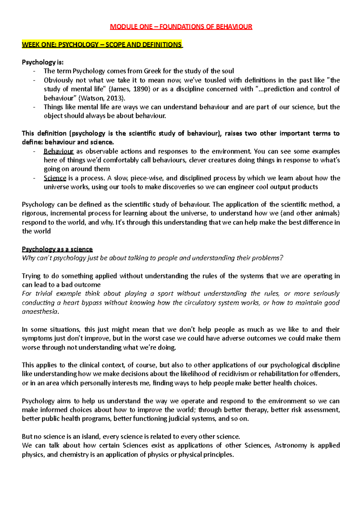Module ONE – Foundations OF Behaviour - MODULE ONE – FOUNDATIONS OF ...