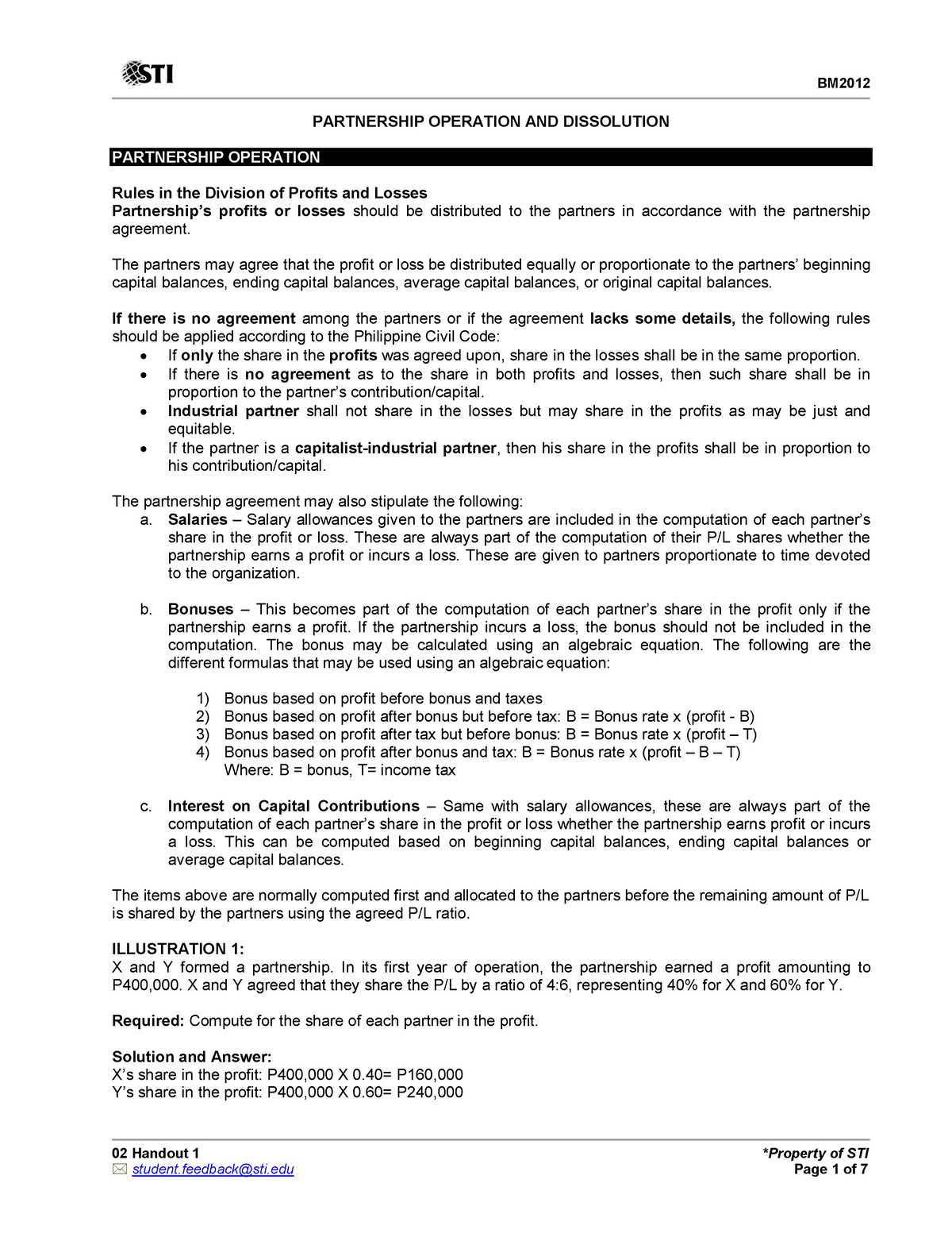 02 Handout 1 - AST - 02 Handout 1 *Property Of STI PARTNERSHIP ...