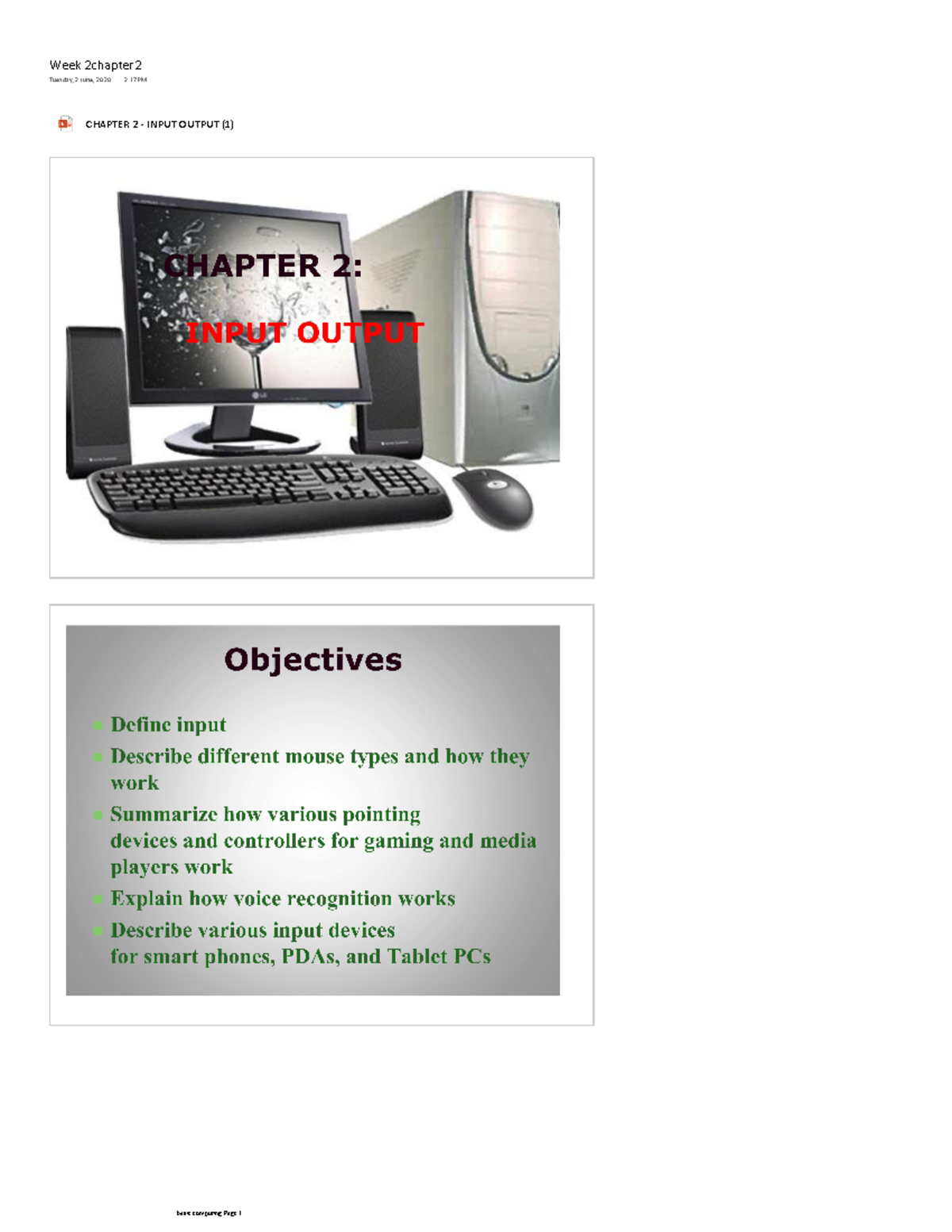 Basic computing Chap2 - CHAPTER 2 - INPUT OUTPUT (1) Week 2chapter ...