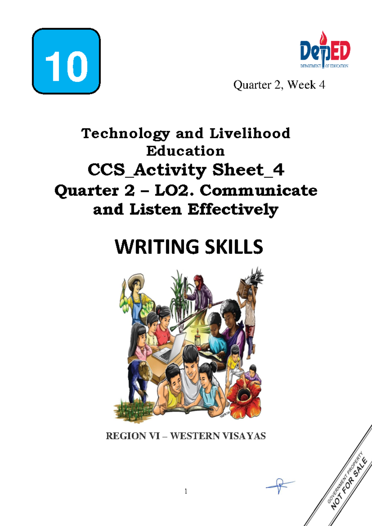 CCS Grade-10 Quarter-2 LAS 4 - WRITING SKILLS 10 Technology and ...