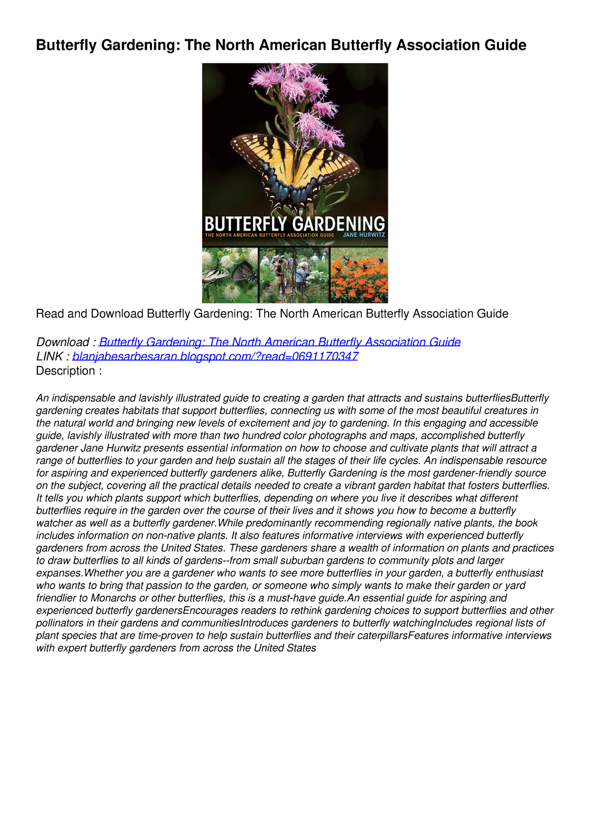 PDF Butterfly Gardening: The North American Butterfly Association Guide ...