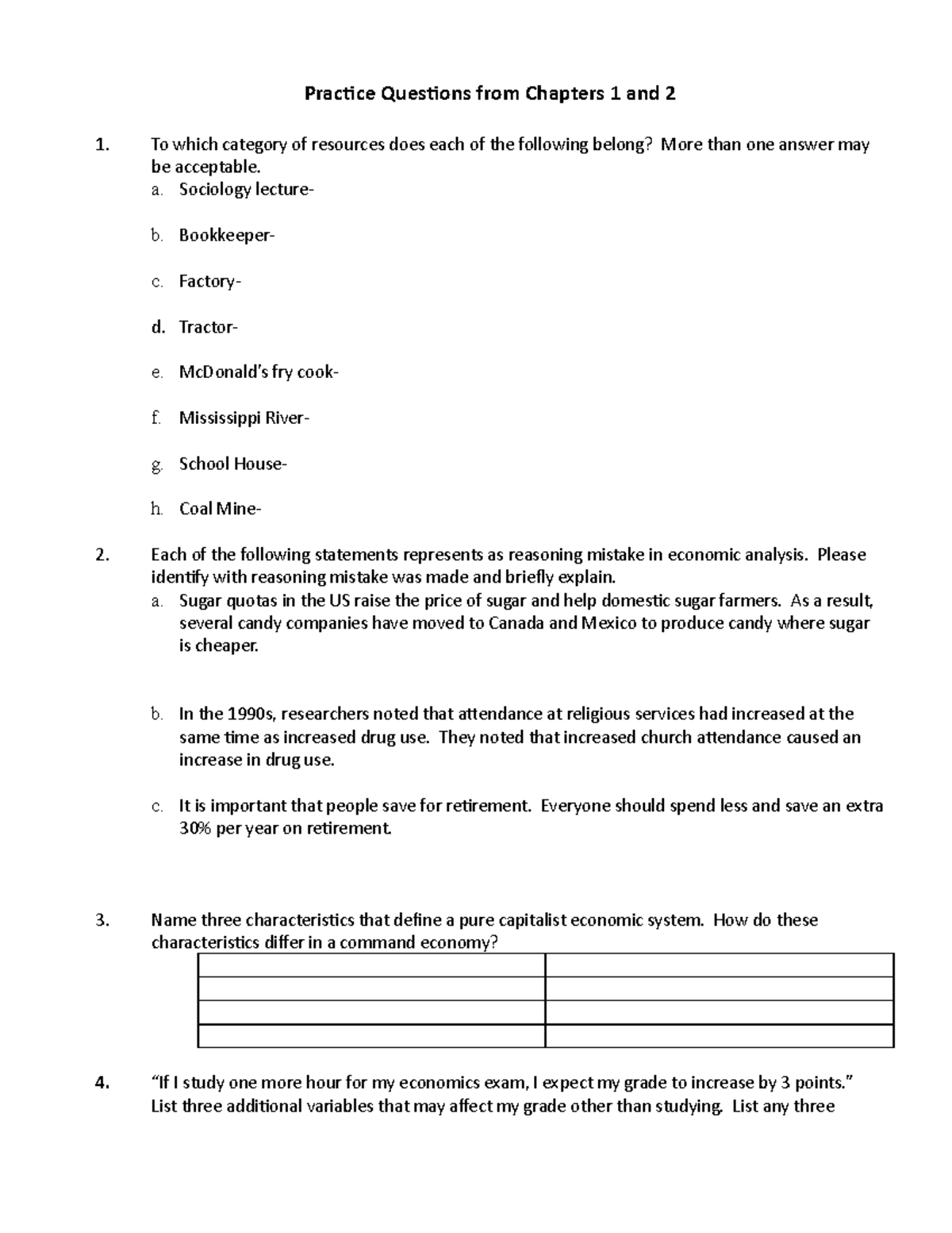 Chapters 1 and 2 Exam Prep - Practice Questions from Chapters 1 and 2 ...