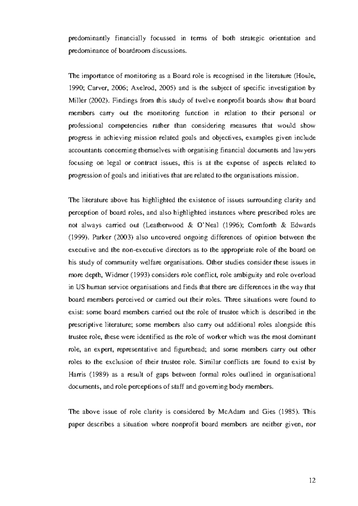 An Investigation of Governance 4 - predominantly financially focussed ...