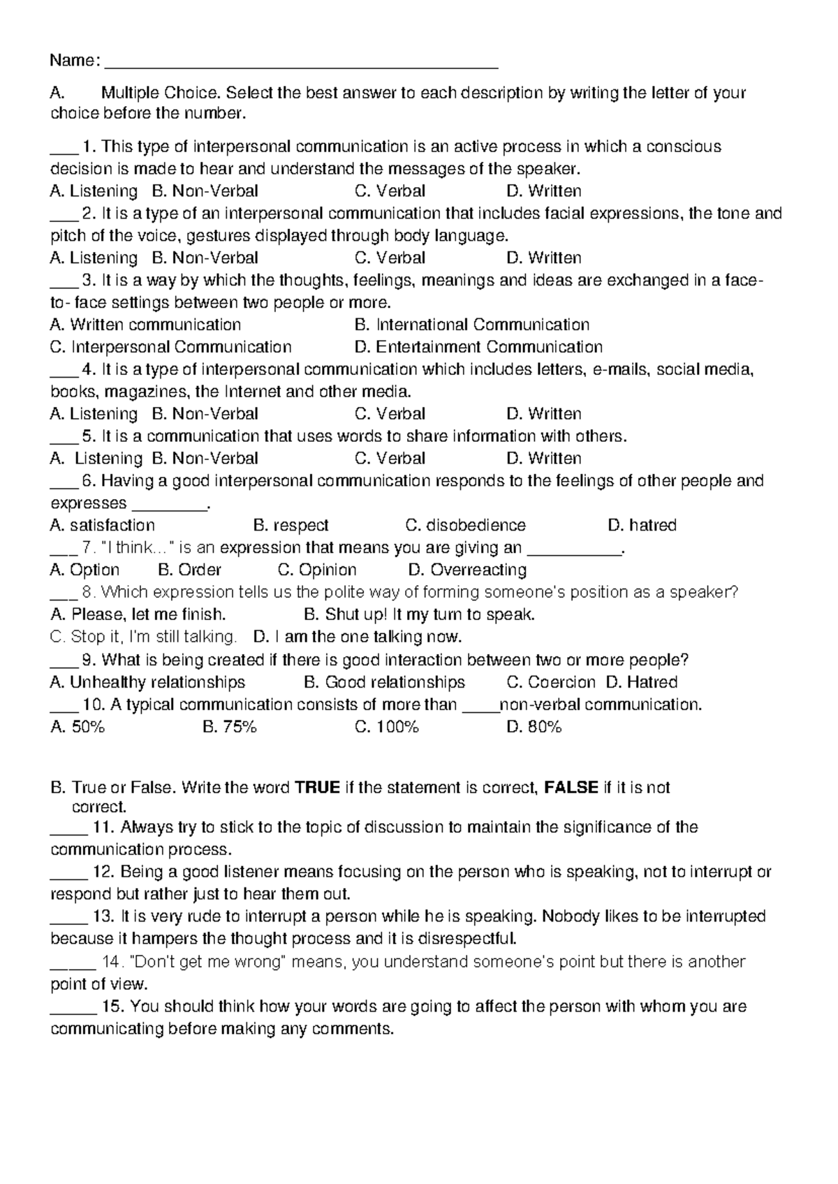 Assessment 2 - Name: __________________________________________ A ...