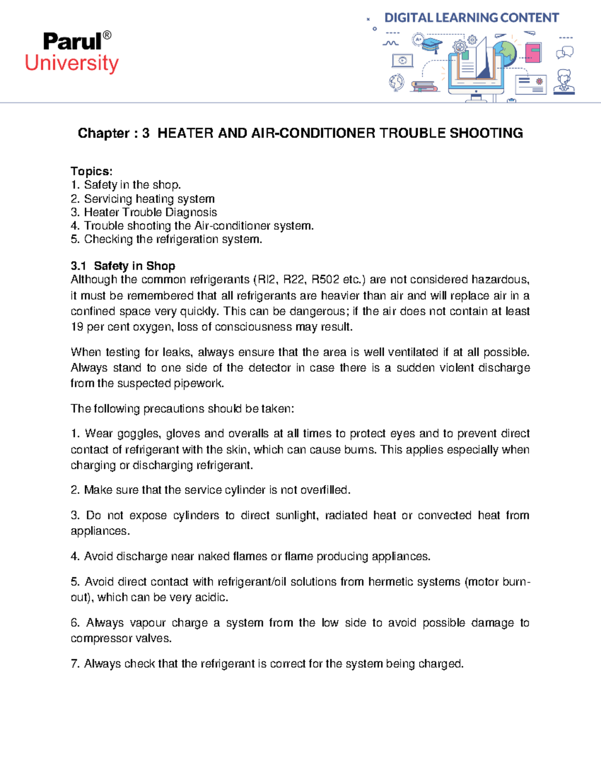 CH 3 its a lecture notes. Chapter 3 HEATER AND AIRCONDITIONER