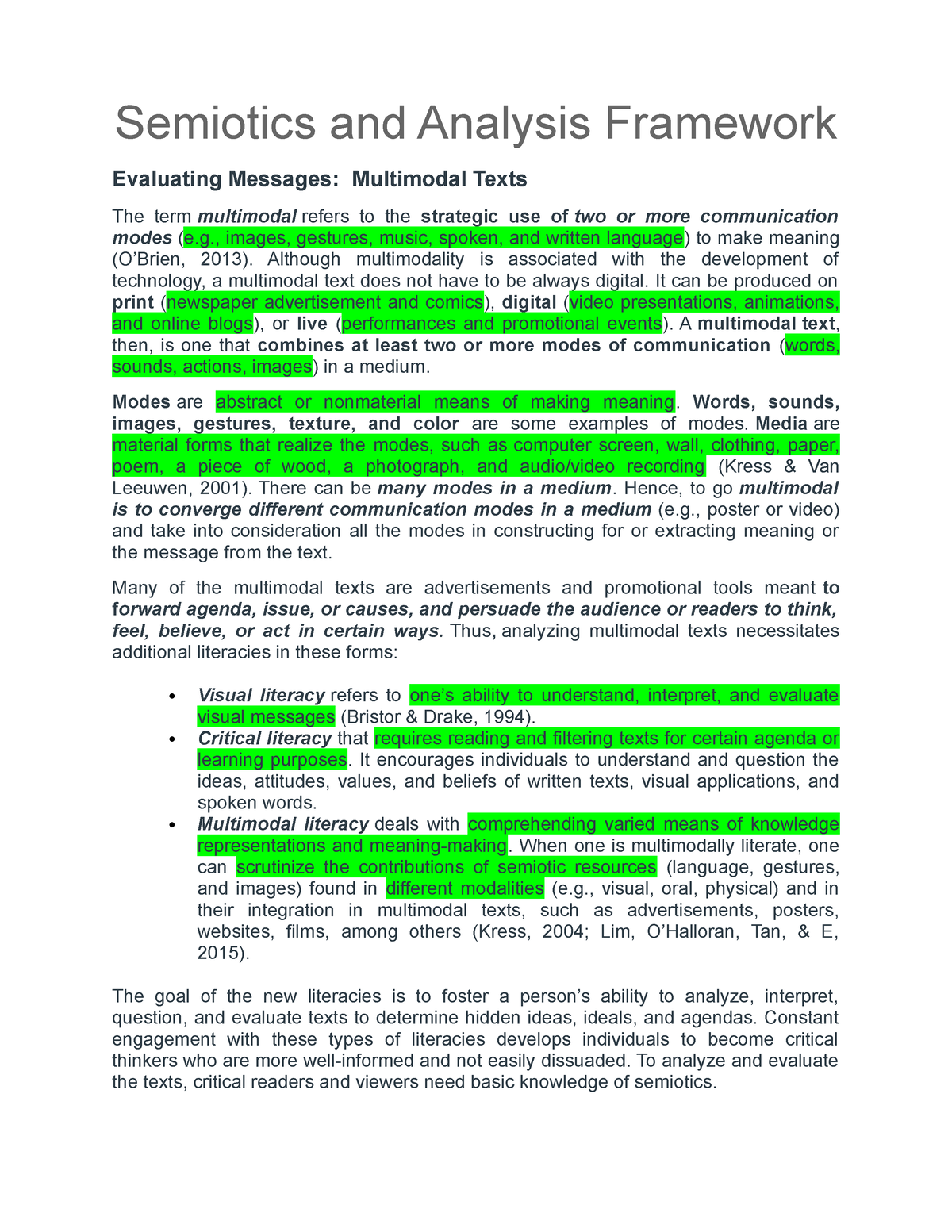 Semiotics And Analysis Framework - PC Module 6 - Semiotics And Analysis ...