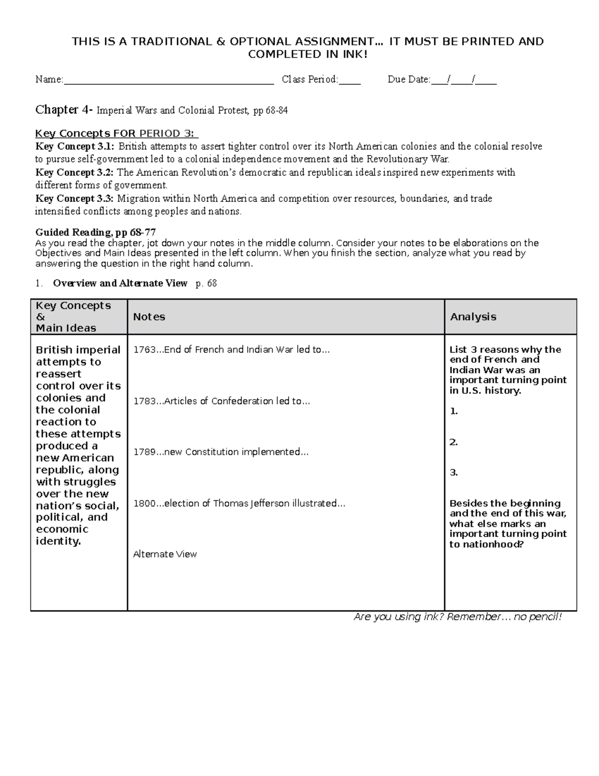 Chapter four - efq - THIS IS A TRADITIONAL & OPTIONAL ASSIGNMENT... IT ...
