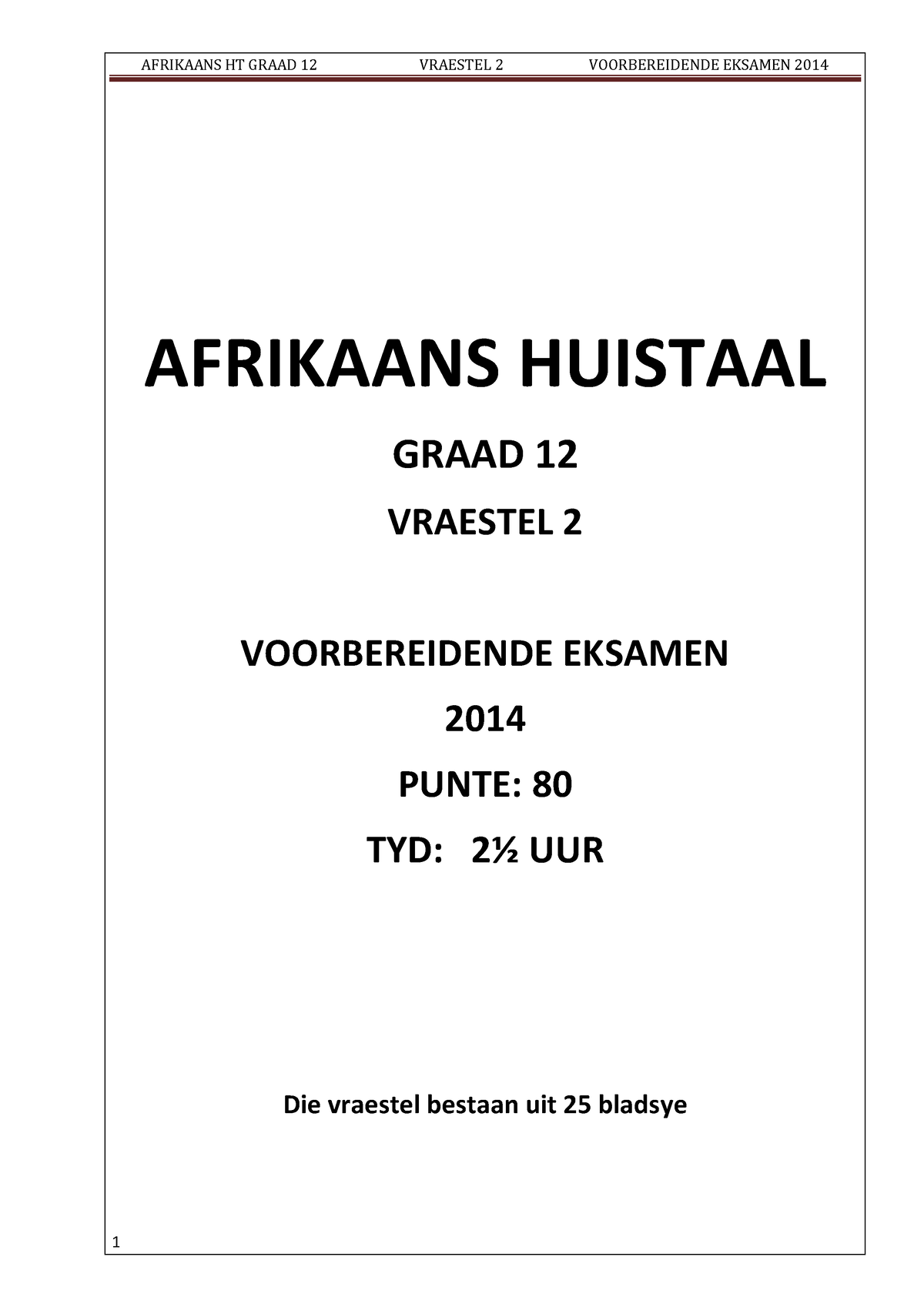 G12htv2voor14 - Life Of Pi - AFRIKAANS HUISTAAL GRAAD 12 VRAESTEL 2 ...