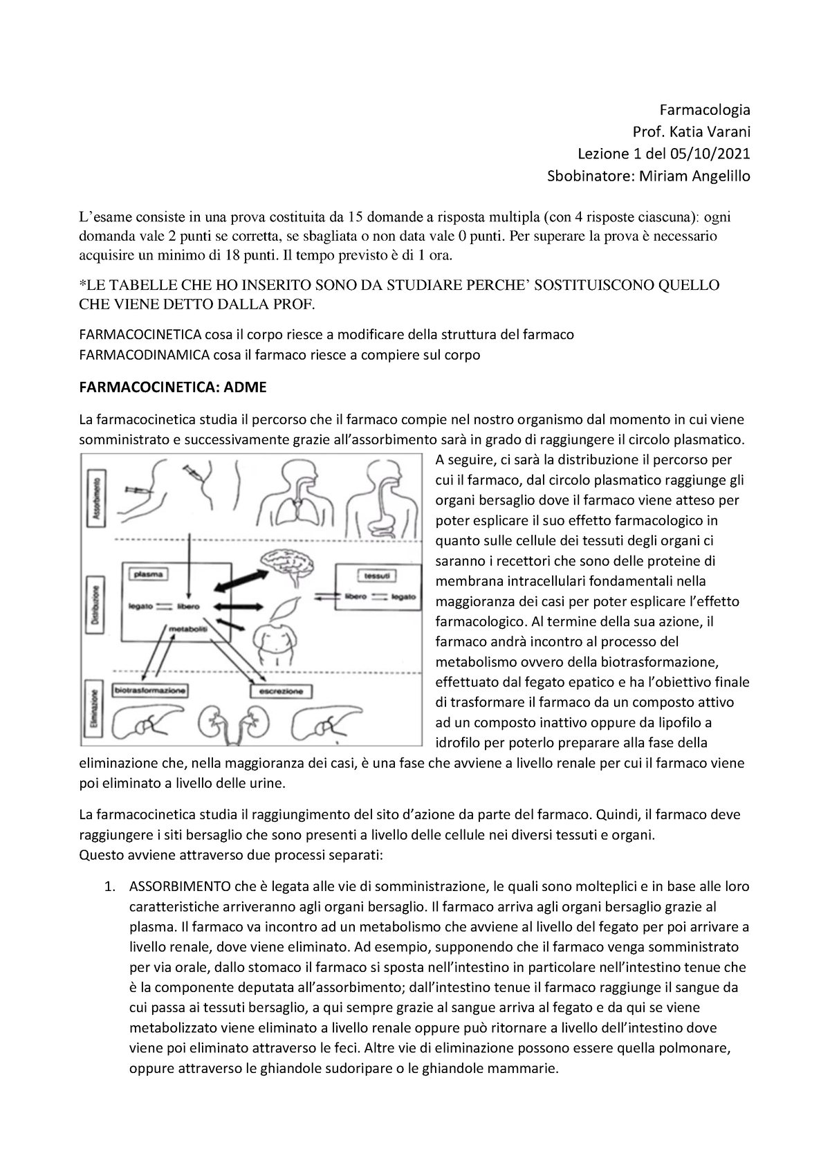 Farmacologia - Farmacologia Prof. Katia Varani Lezione 1 Del 05/10 ...